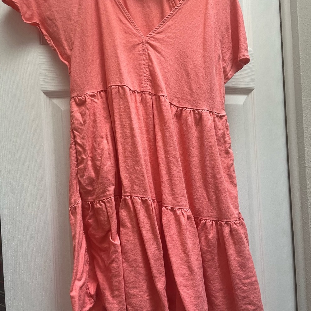 Coral Tiered Dress